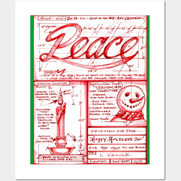 A design for Christmas peace Wall Art by KJTcreative